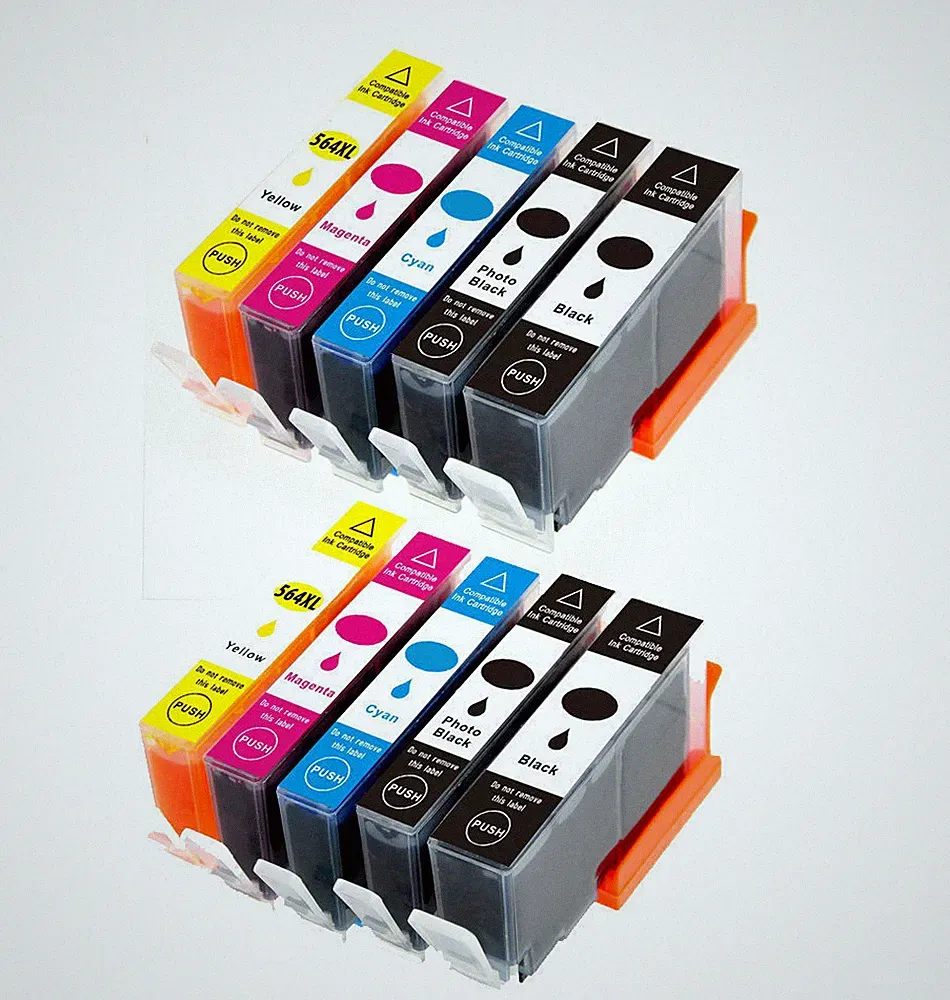 10P Ink Combo Pack + smart chip for HP 564XL Photosmart 7510 7515 7520 7525