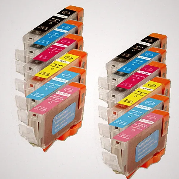 12 New Ink Set w/ smart chip for CLI-8 PC PM Photo iP6600D iP6700D