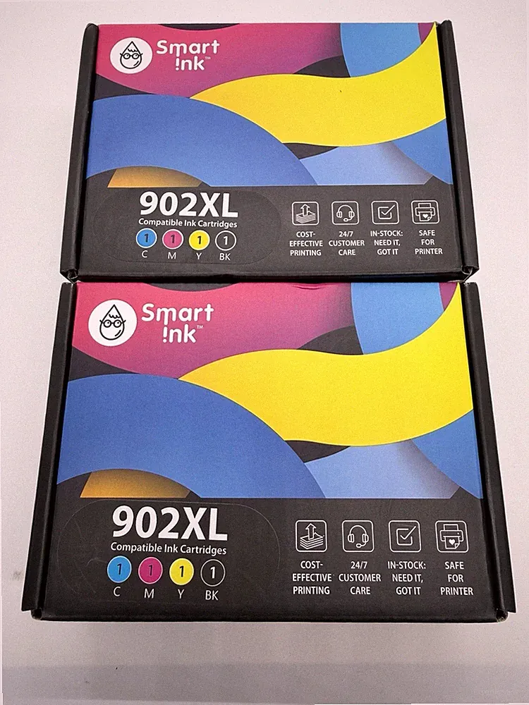 2 LOT Smart Ink 902XL Cartridge Replacement for HP 902 XL Exp 11-2027 New