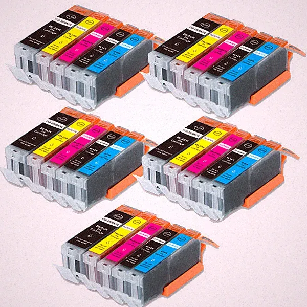25 Pack Printer Ink Combo + smart chip for 250 251 MG5620 MG5222 MG5520 iX6820