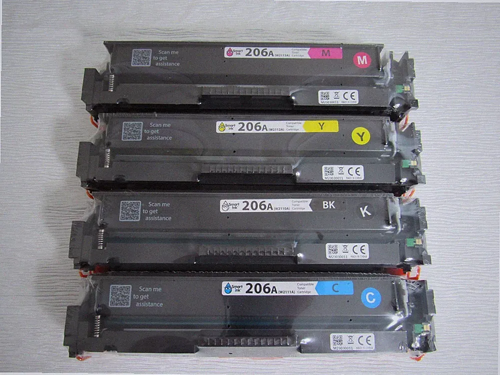 Bundle of 4 Smart Ink 206A Compatible Chipped Toner Cartridges!
