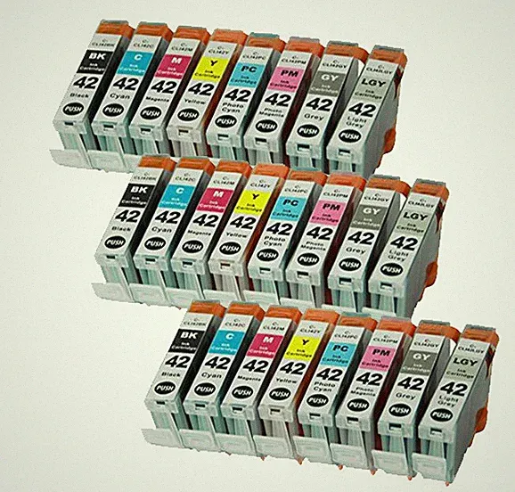 CLI 42 CL42 Ink Cartridges + Smart Chip for Canon Pixma PRO-100 Inkjet Printer