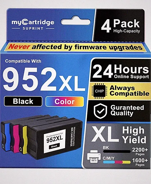 Compatible Ink Cartridges Replacement for HP 952XL 952 XL 4 Combo Pack