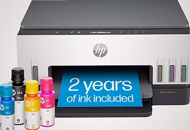 HP - Smart Tank 6001 Wireless AI-Enabled All-in-One Cartridge-Free Supertank...