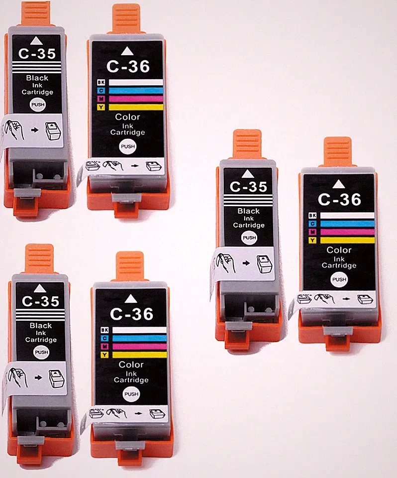 Printer Ink Tanks + smart chip for PGI-35 CLI-36 Canon Photo iP100 iP110 (BK C)