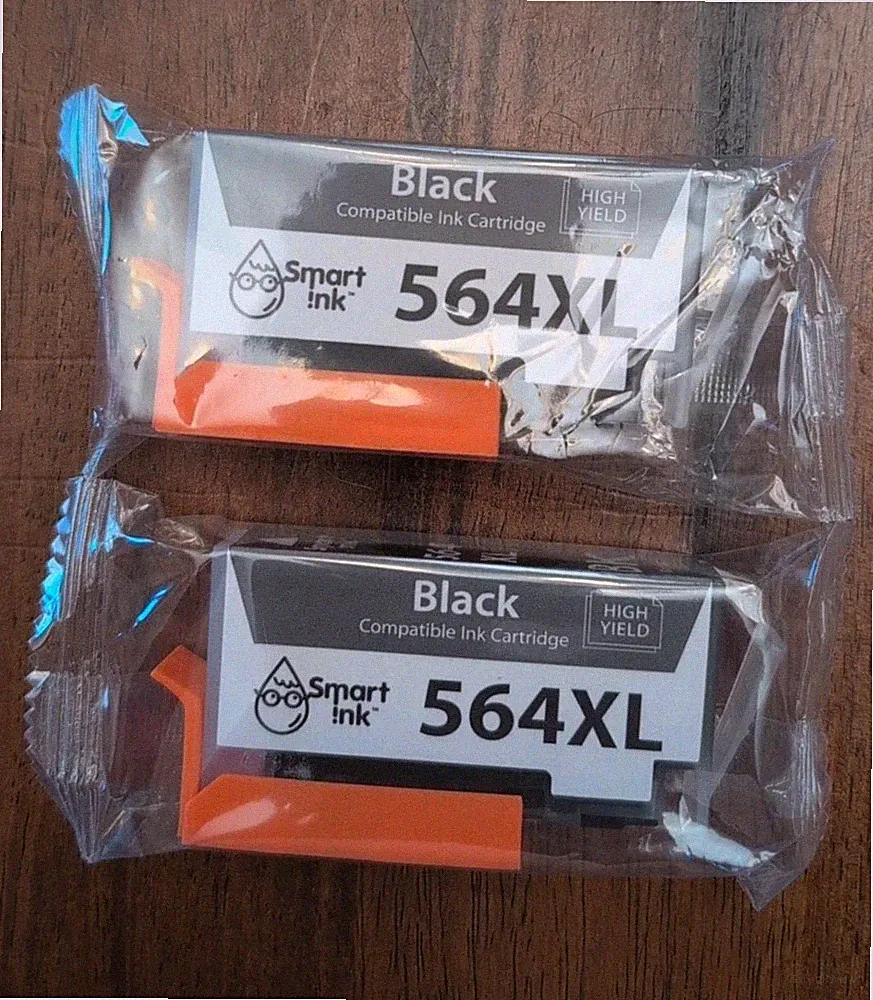 Smart Ink 564XL Black High-Yield Ink Cartridges Lot of 2 New Sealed